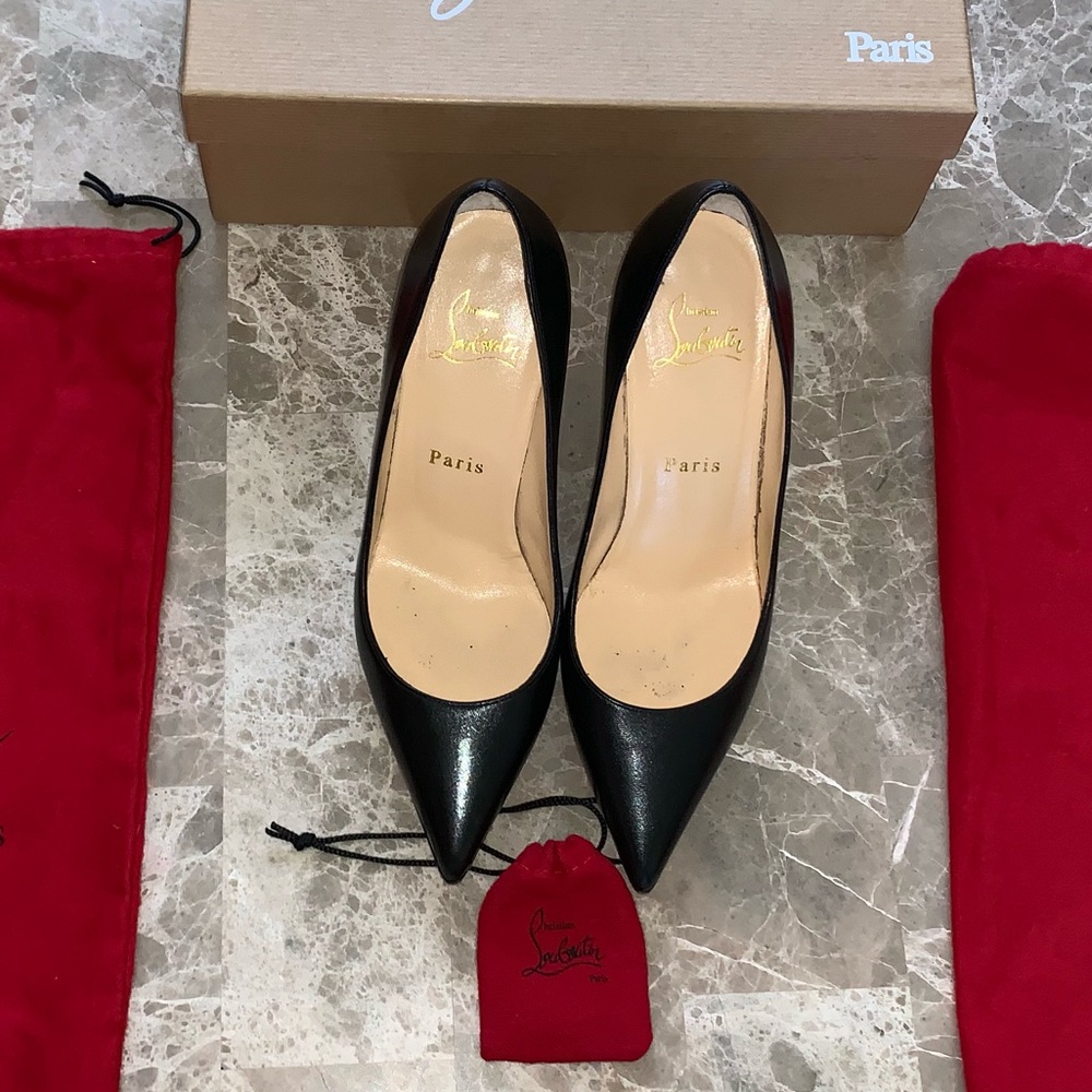 Authentic Décolleté Pointy Toe Red Bottom Leather - Picture 3 of 8